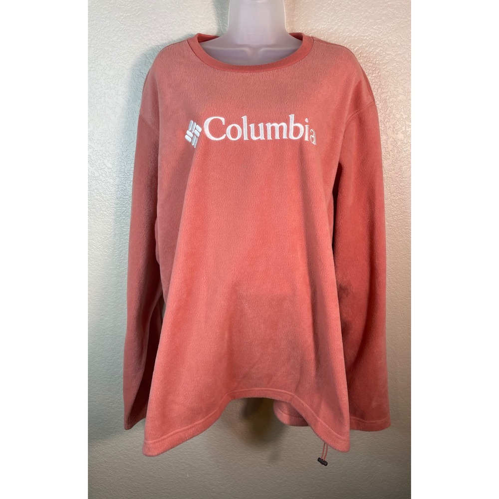 Columbia Mens XXL Steens Mountain Crew Fleece Pullover Coral Outdoor Casual NEW
